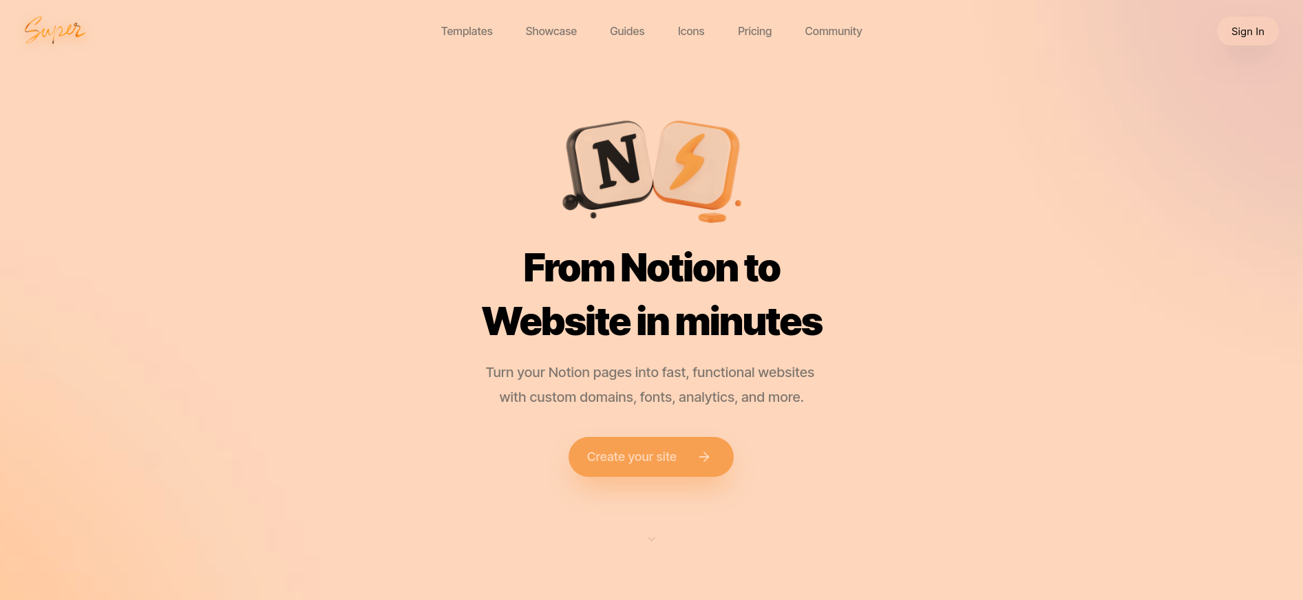 Super.so: From Notion to Website in minutes- Featured Shot